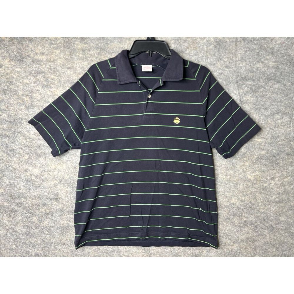 Brooks Brothers Shirt Mens Medium Navy Blue Polo Golf Lightweight Casual 346